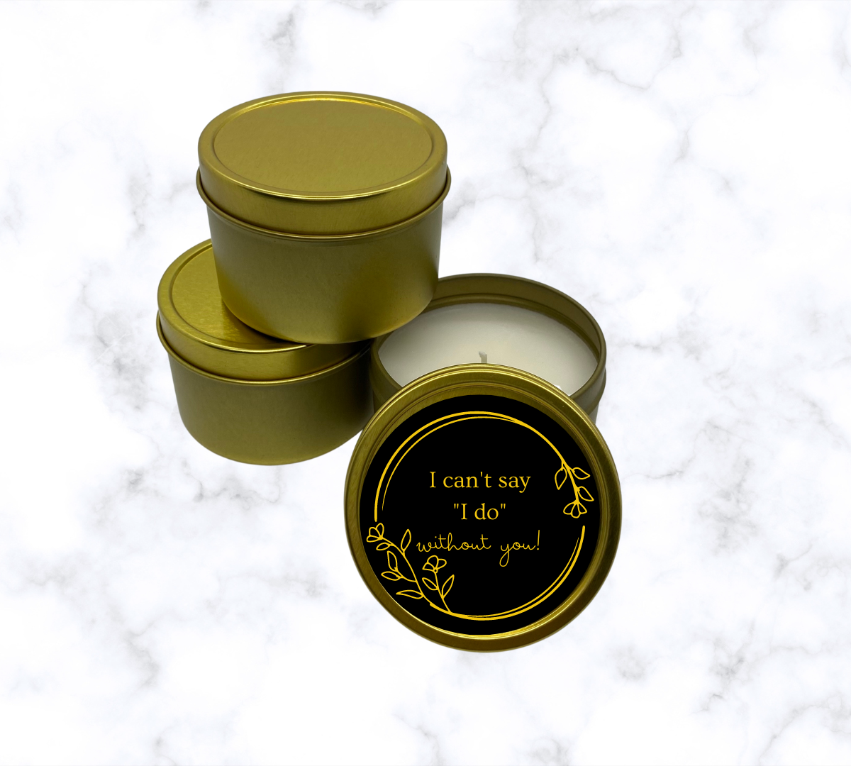 Customizable 4 oz Tin Candle Favors (10)